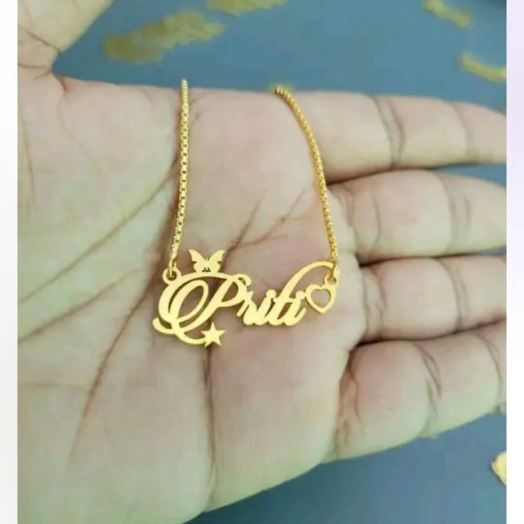 Butterfly Charm Name Necklace – Star & Heart Edition