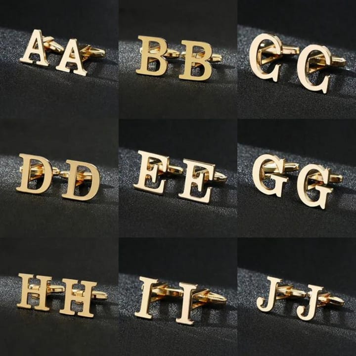 Double Initial Cufflinks – Bold Gold Finish