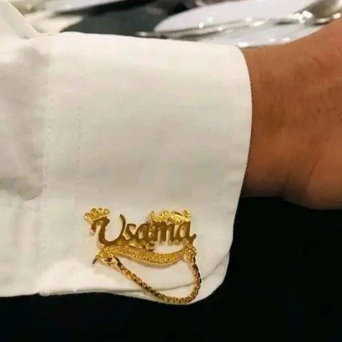 Royal Chain Name Cufflink – Gold Premium Edition